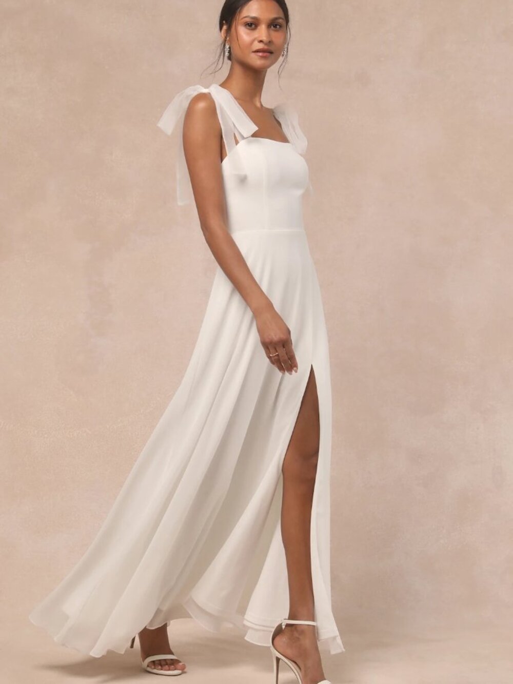 Lulus Radiant Romance White Tie-Strap Maxi Dress Size XL